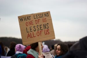 A Protestors sign